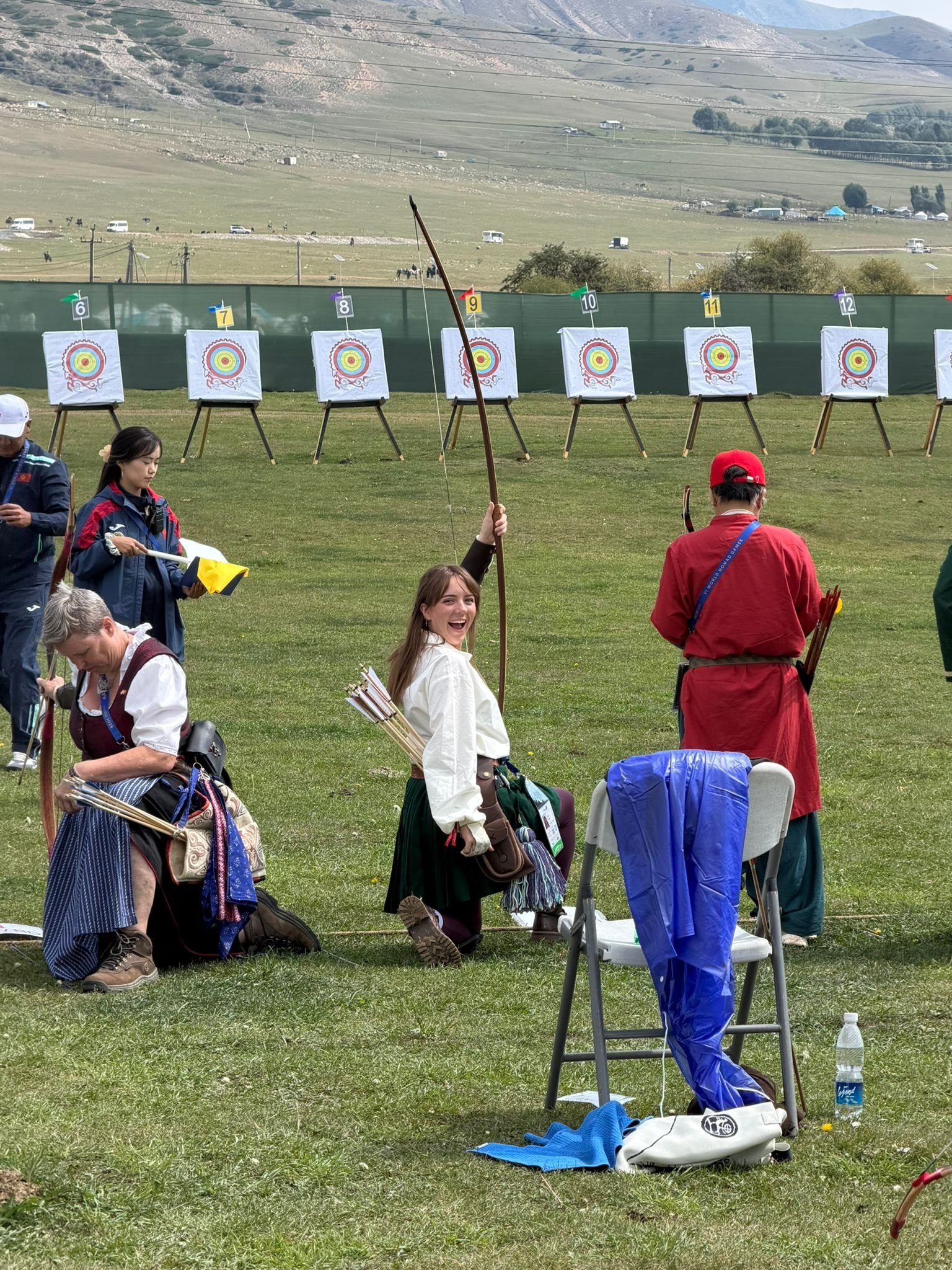 Cody shooting the challenging kneeling position at the Kyrgyz 40m target